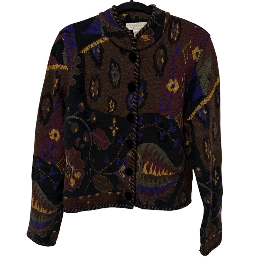 Doncaster Mohair Wool Blend Cardigan Sweater Cabincore (Size L)